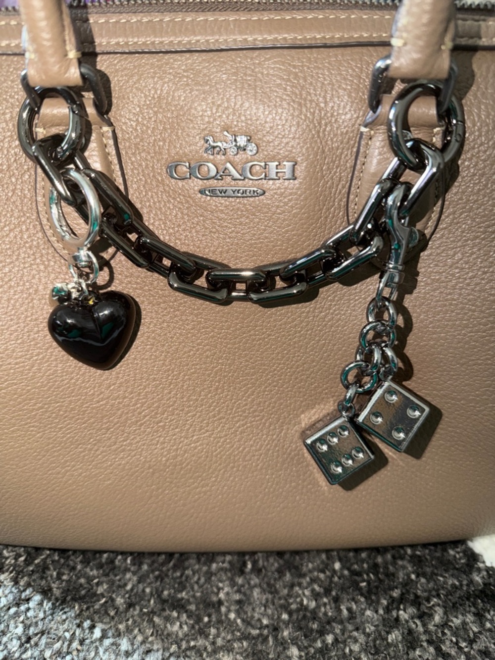 Coach Rowan- Large- Brown/Clay. With bag charms & chains included - Picture 6 of 13